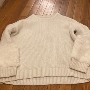 Cat & Jack Sweater with Fuzzy Sleeves